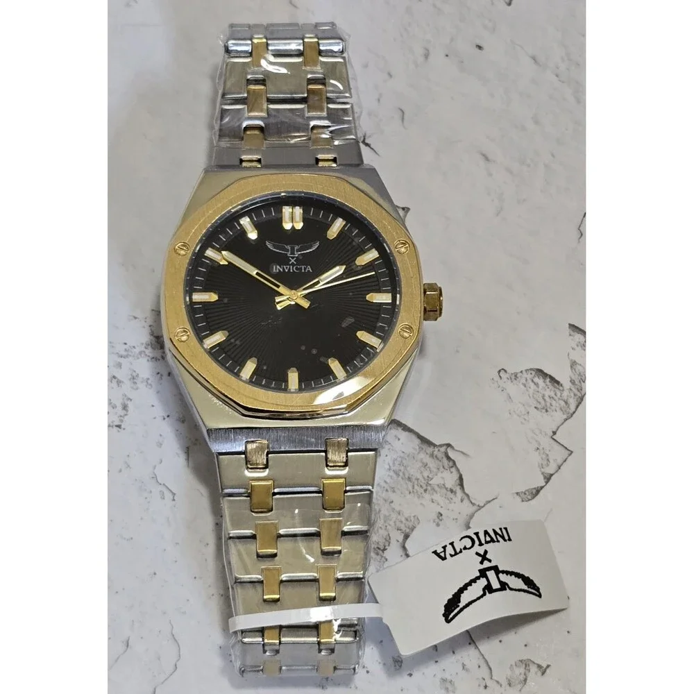 Invicta Specialty Men's Watch 42mm Black Dial Silver Gold Tone 69964 Brand New